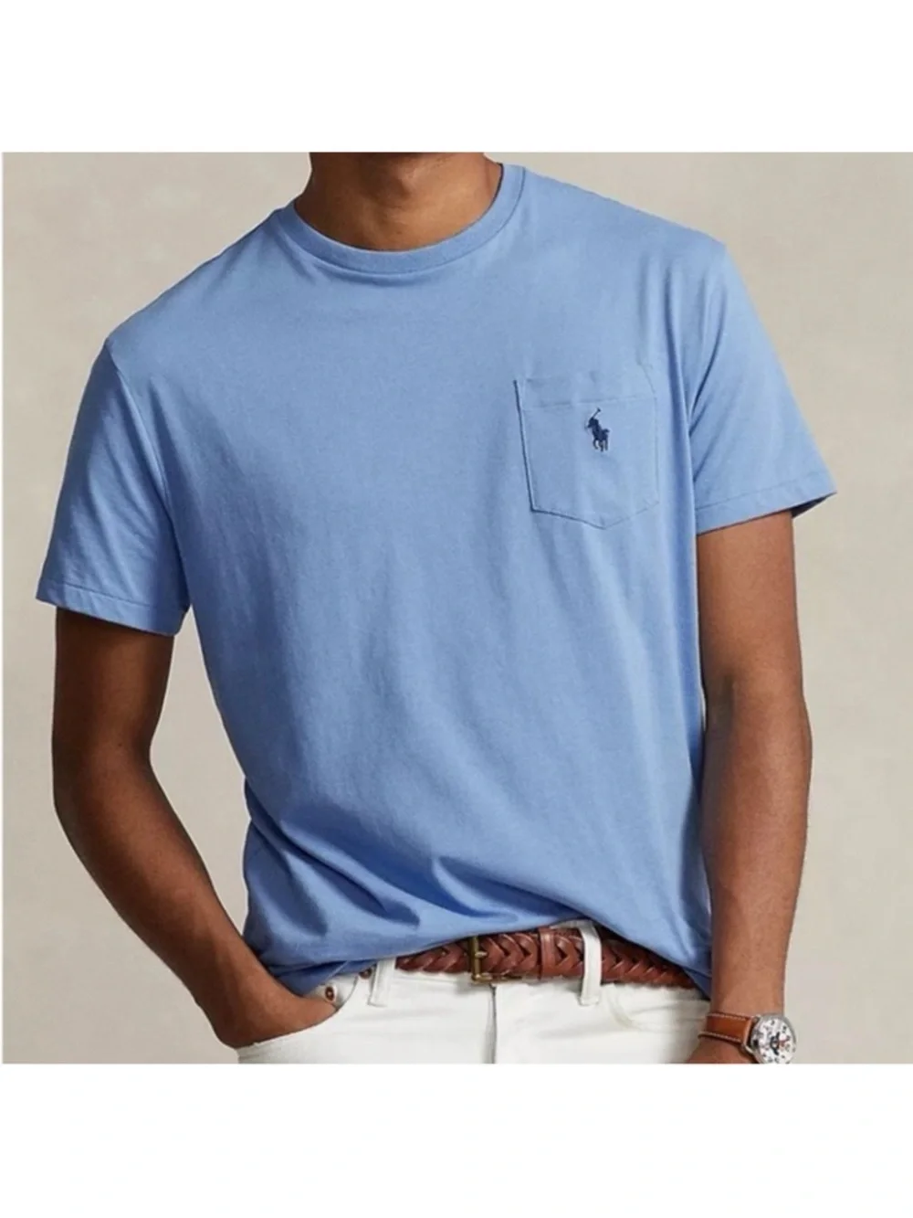 Polo Ralph Lauren Men’s Blue Pocket T-Shirt Pony Logo Size L